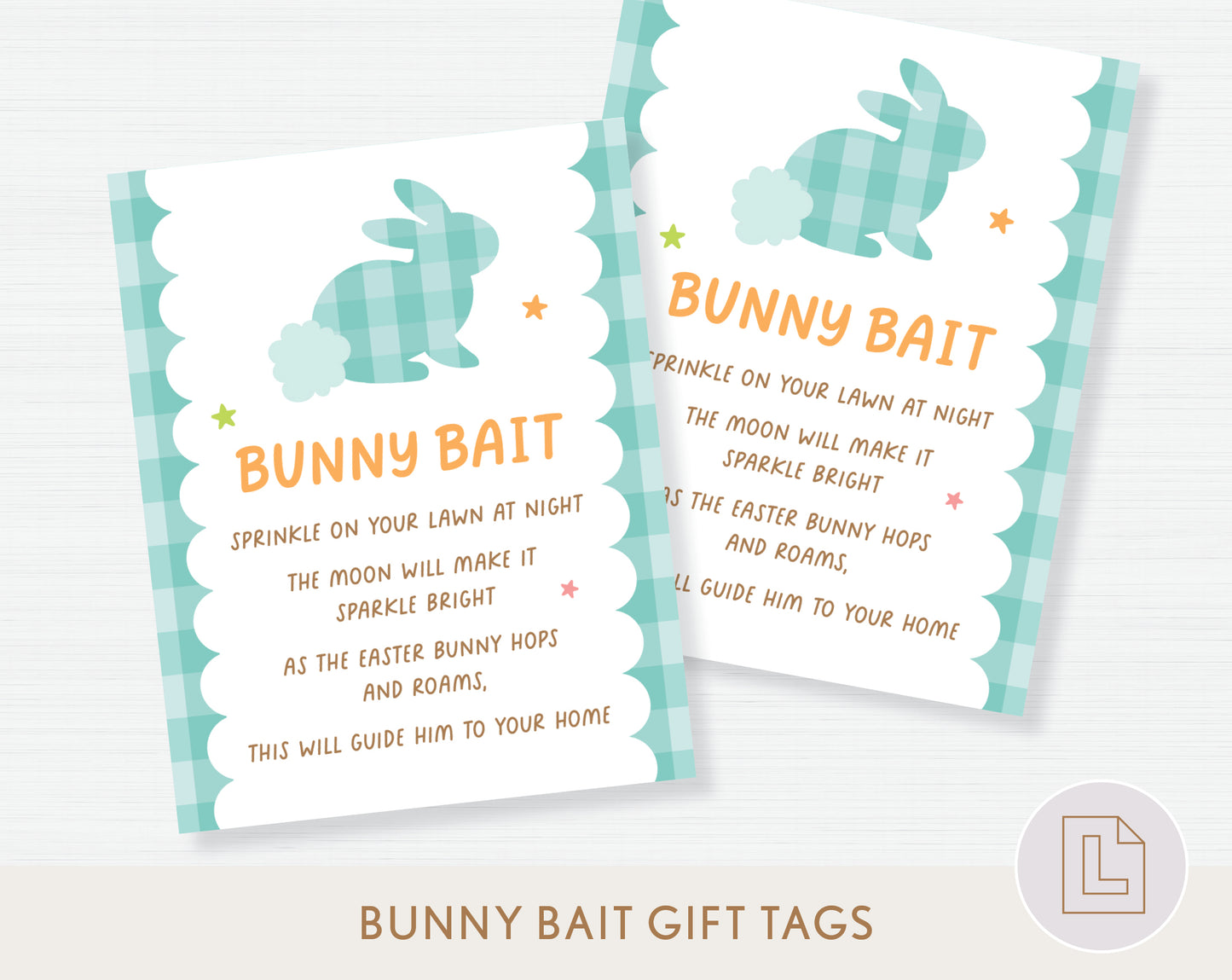 Easter Bunny Bait Treat Tags Printable Blue
