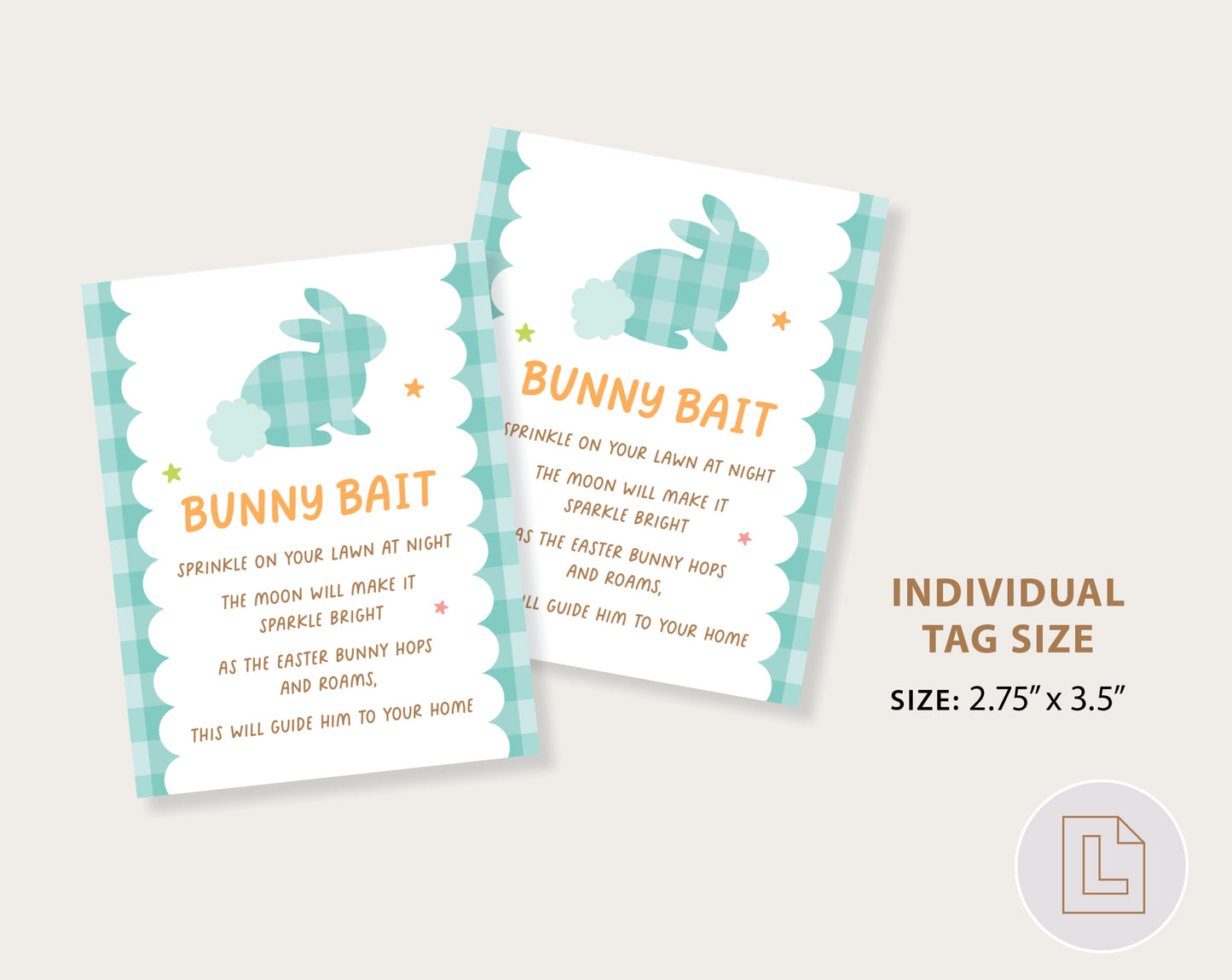 Easter Bunny Bait Treat Tags Printable Blue