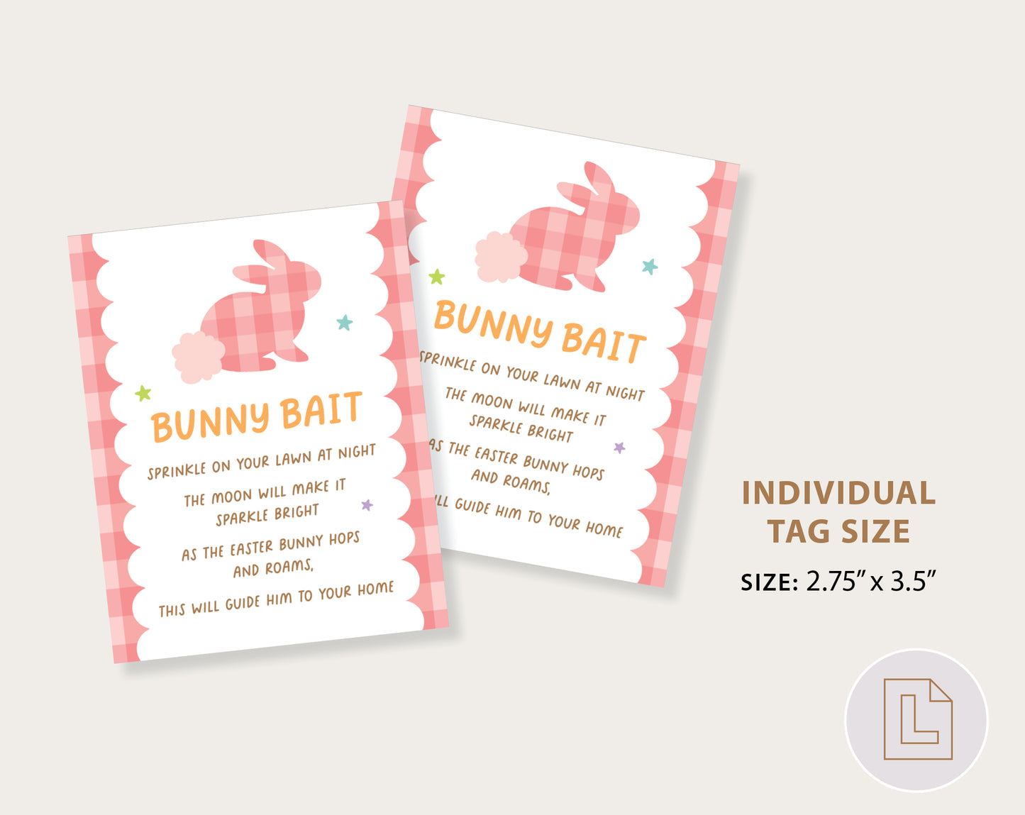 Easter Bunny Bait Printable Gift Tags Pink