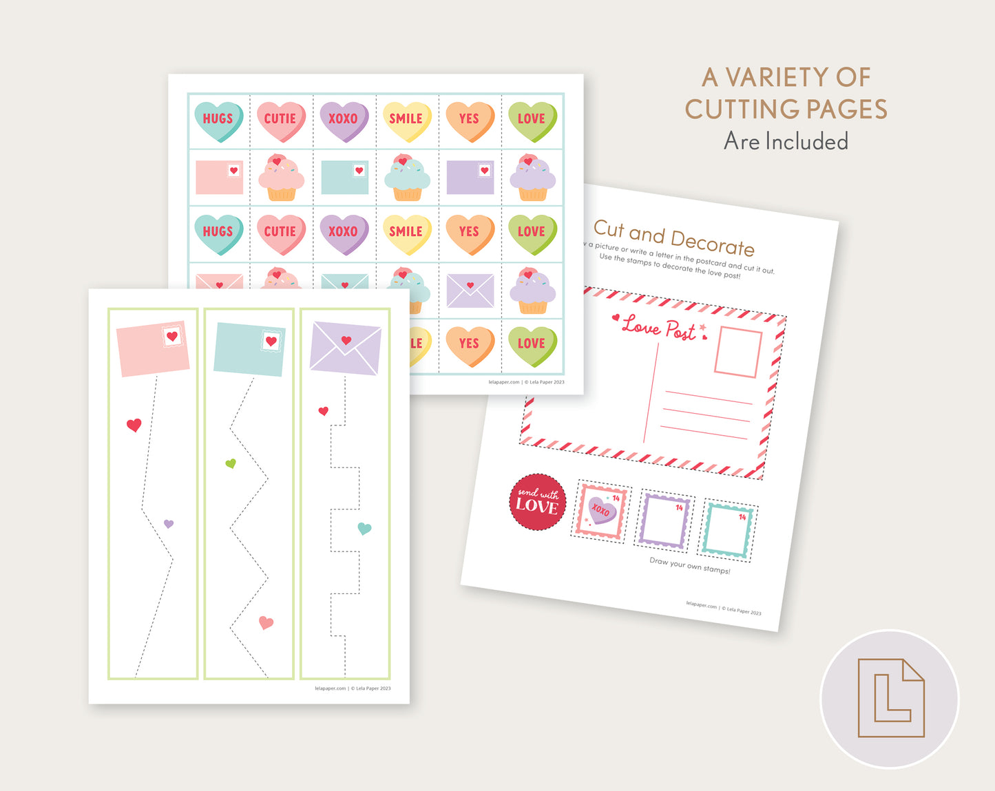 Valentine Themed Cutting Strips Activity Printable | Scissor Practice Print Kit