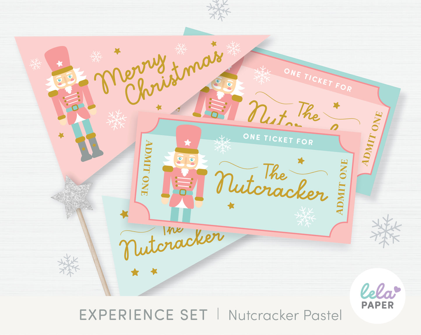 Pastel Nutcracker Tickets Printable Gift Set