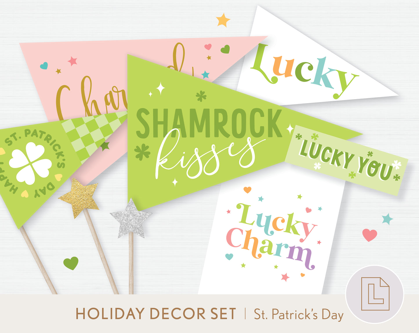 St. Patrick's Day Holiday Decor Set | Pennants, Tags, Prints