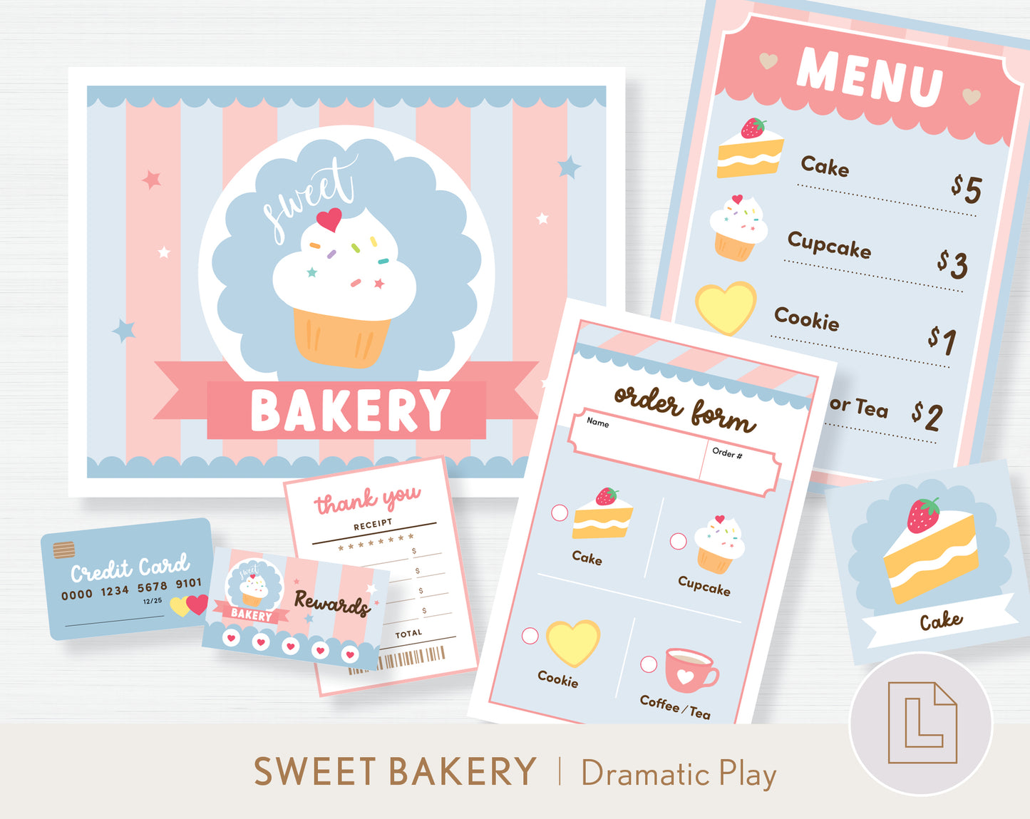 Sweet Bakery Pretend Play Printable
