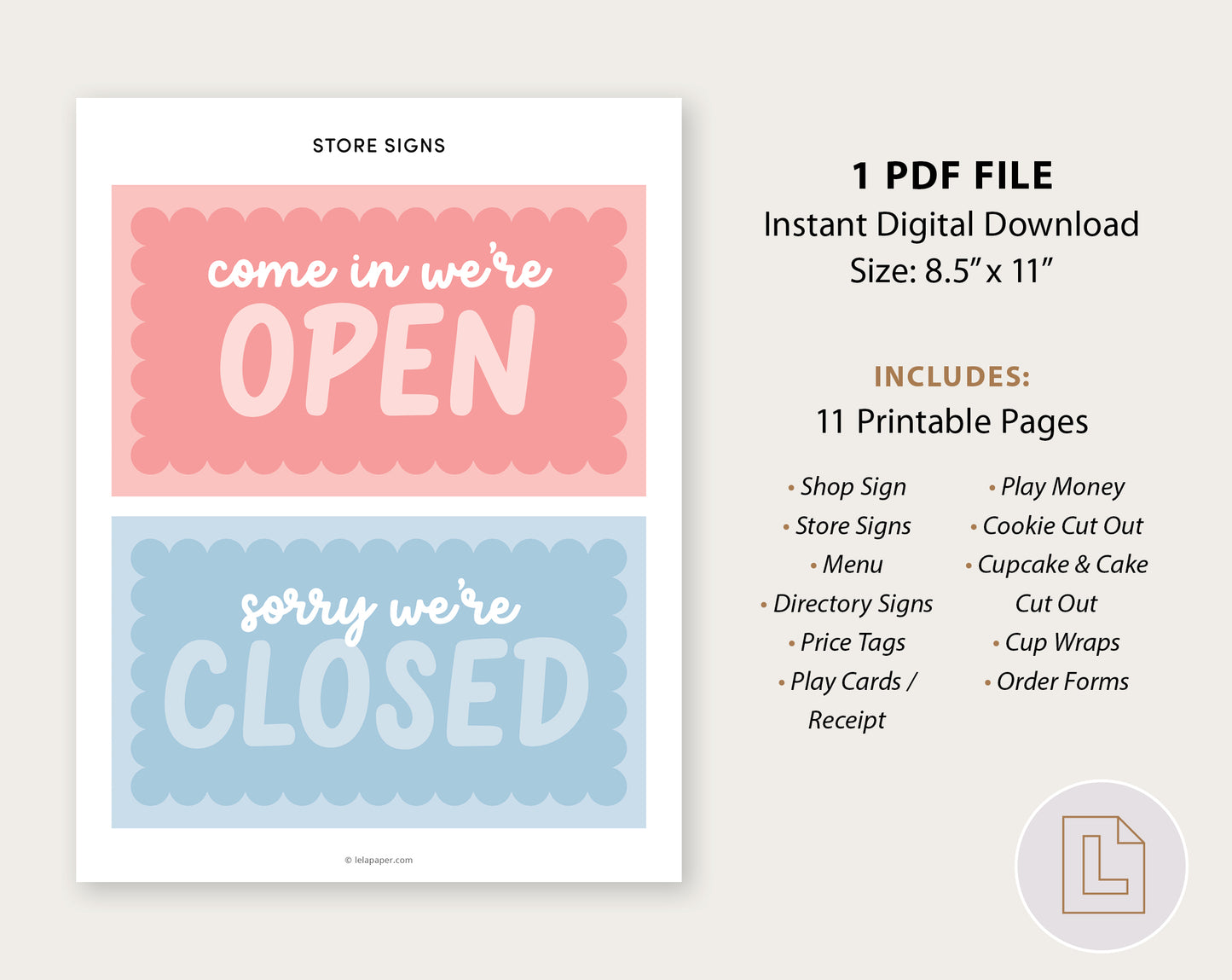 Sweet Bakery Pretend Play Printable