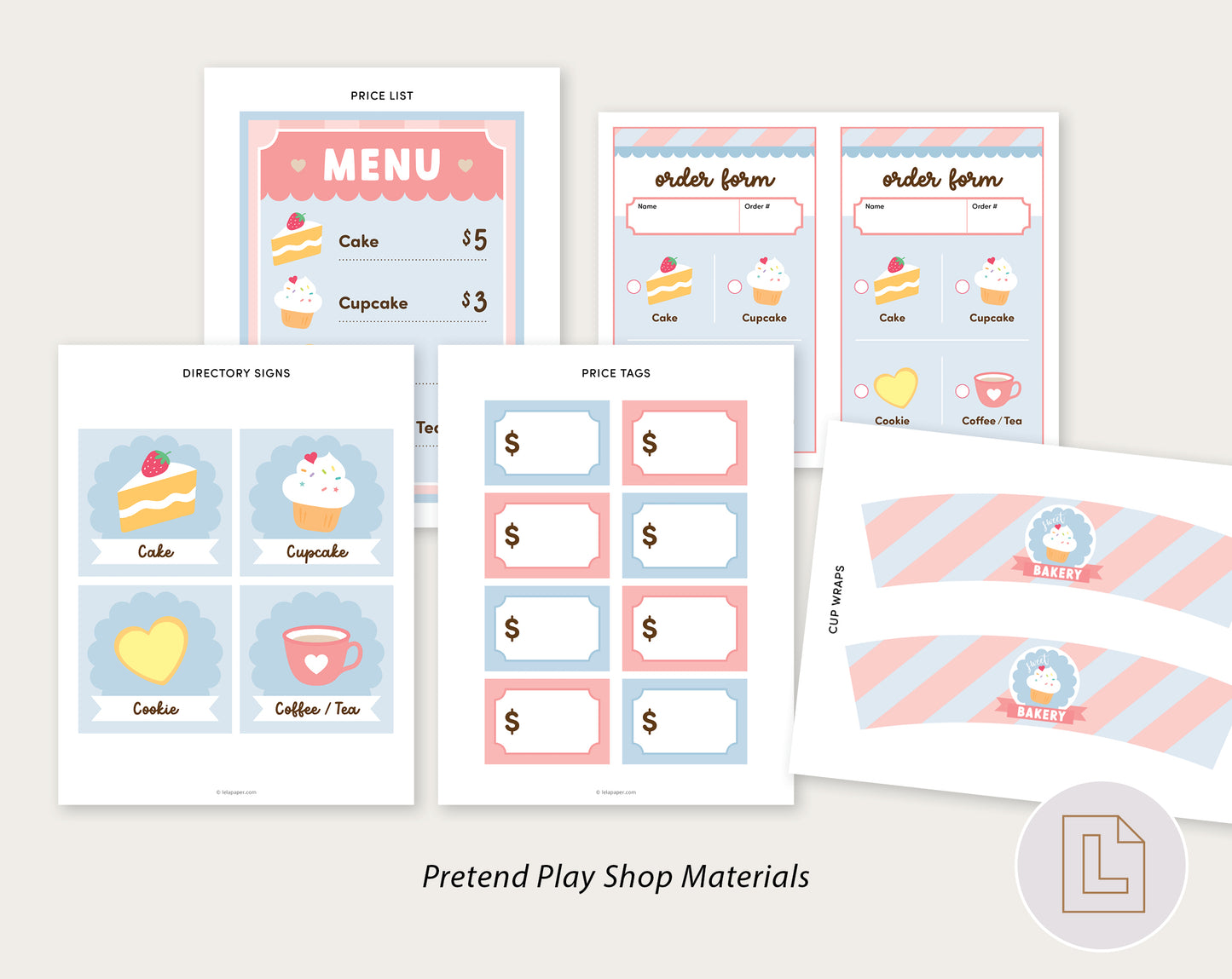 Sweet Bakery Pretend Play Printable