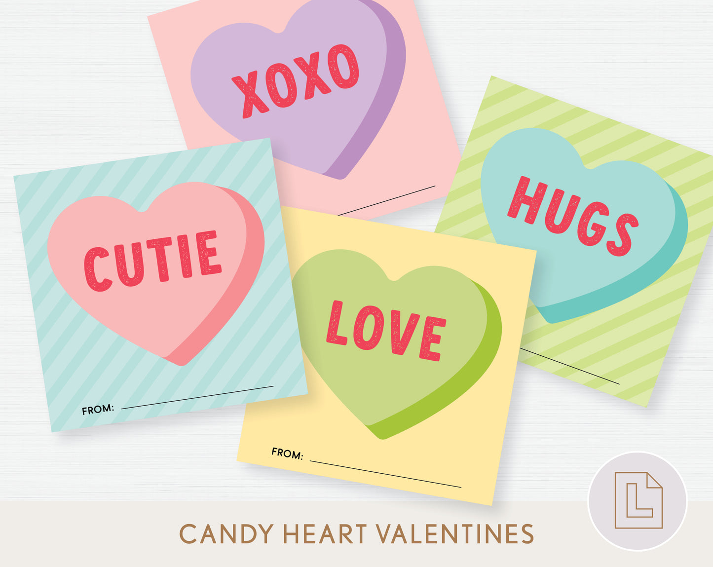 Conversation Heart Valentine Printable | Classmate Valentine Cards