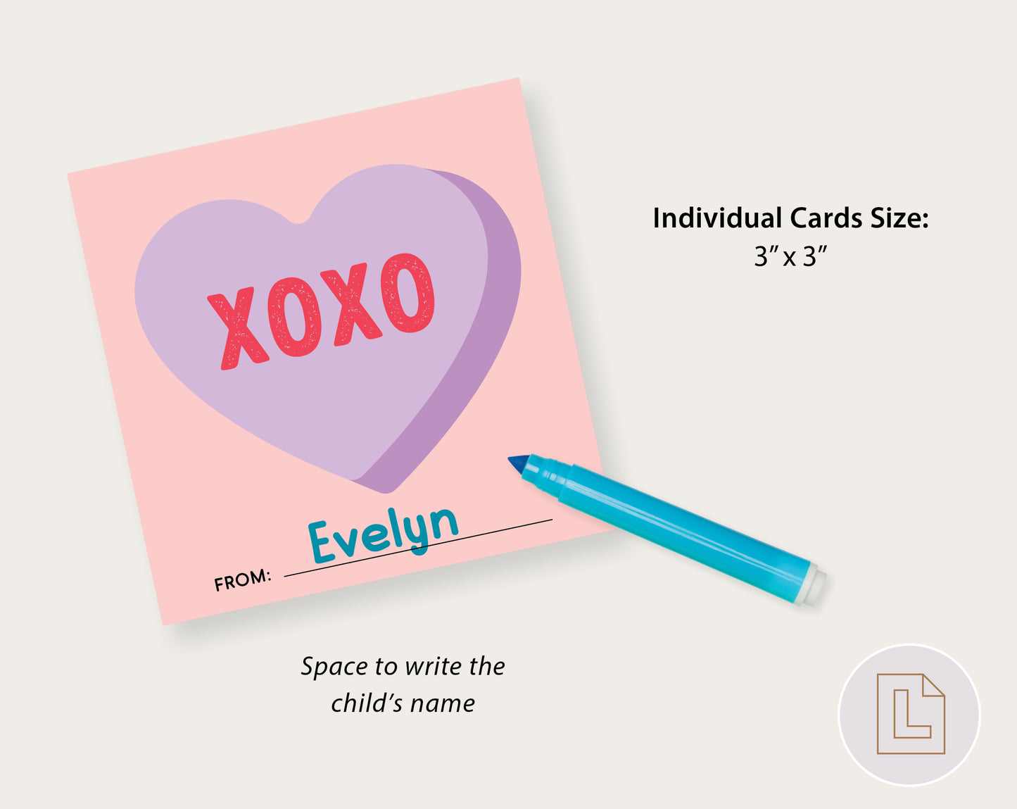 Conversation Heart Valentine Printable | Classmate Valentine Cards