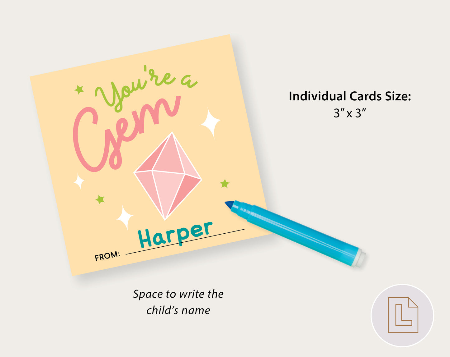You're a Gem Valentine Printable | Classmate Valentine Cards