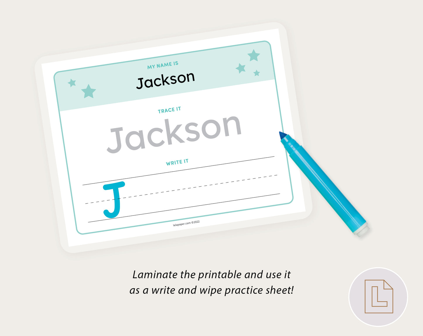 Editable Name Tracing Sheet Blue