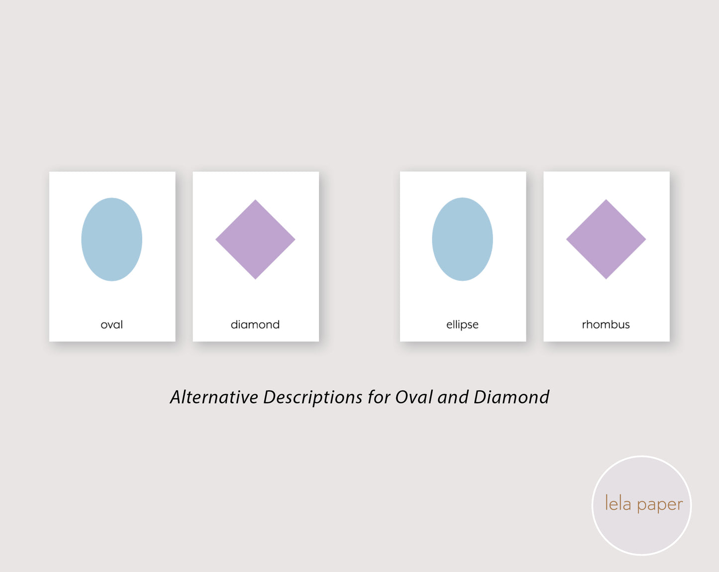 Basic Shapes Minimalist Flash Cards Printable