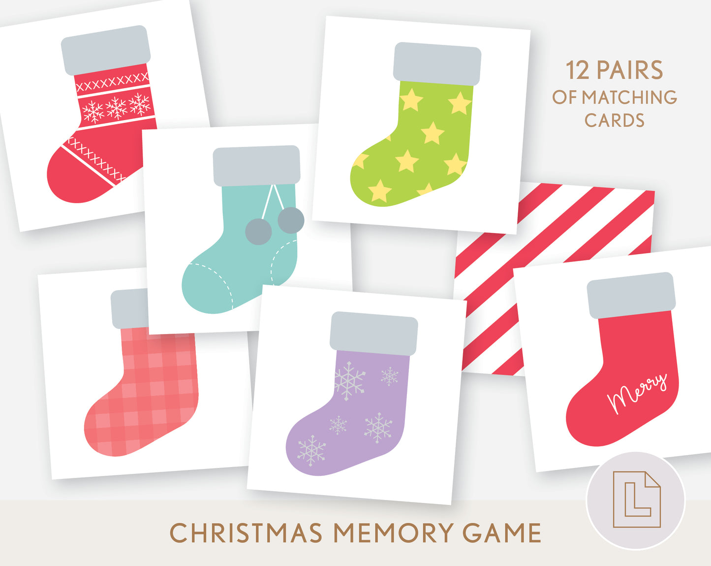 Christmas Stocking Memory Matching Game