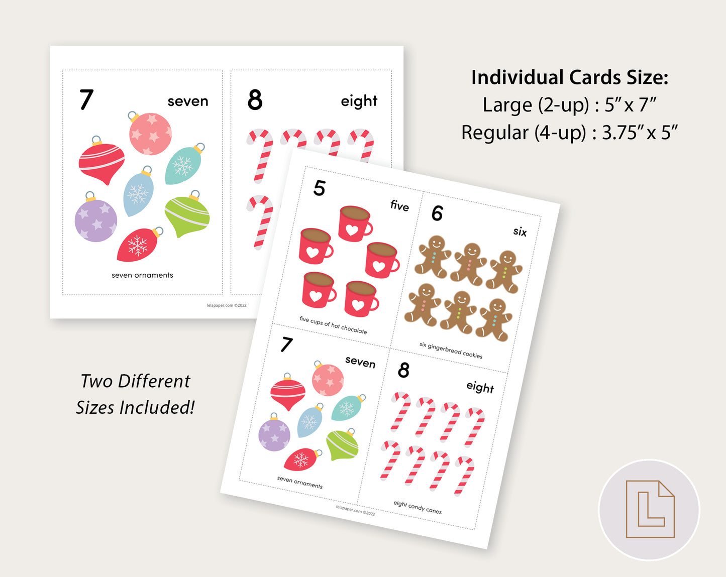 Christmas Counting Flash Cards Numbers 1-10