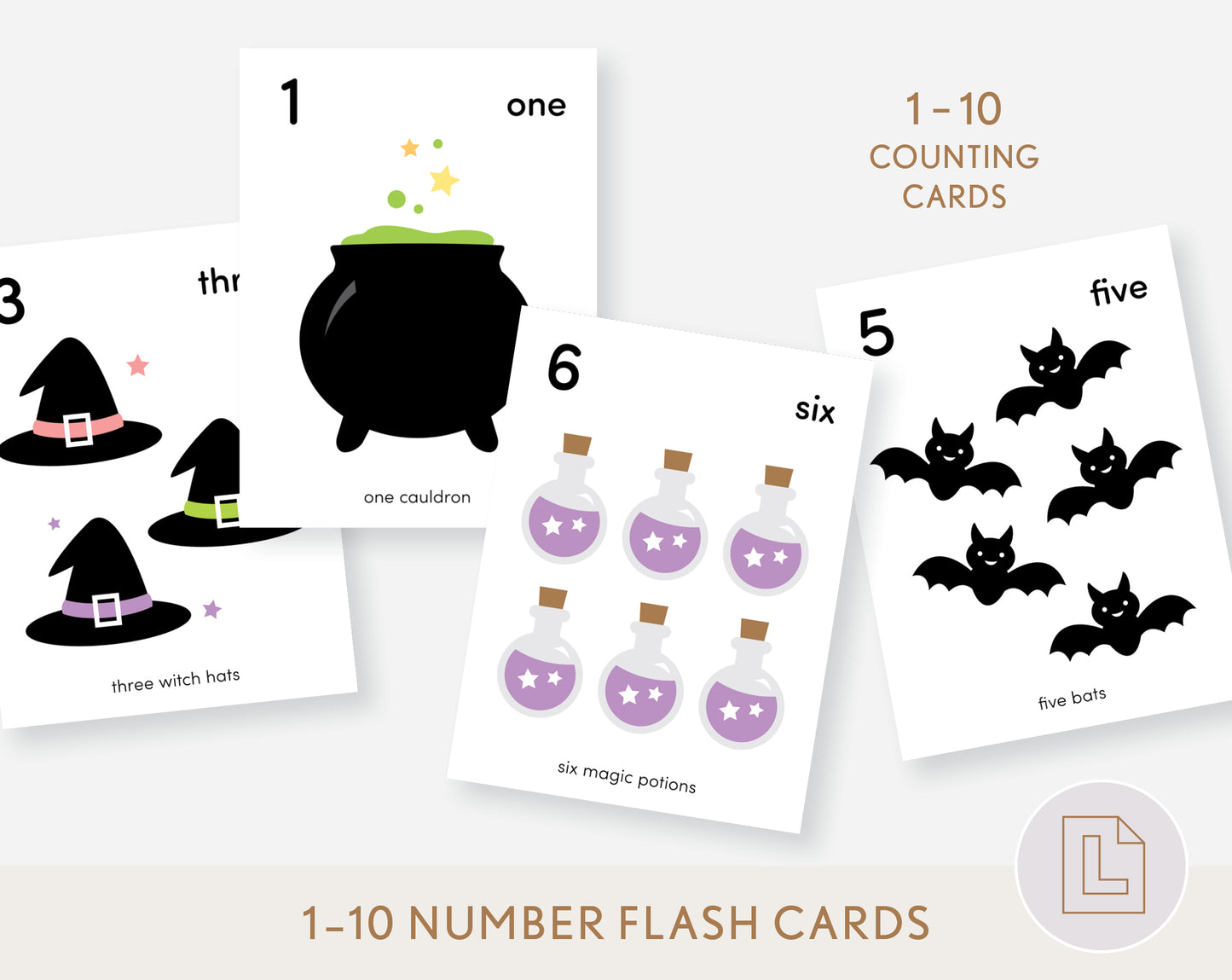 Halloween Counting Flash Cards Numbers 1-10