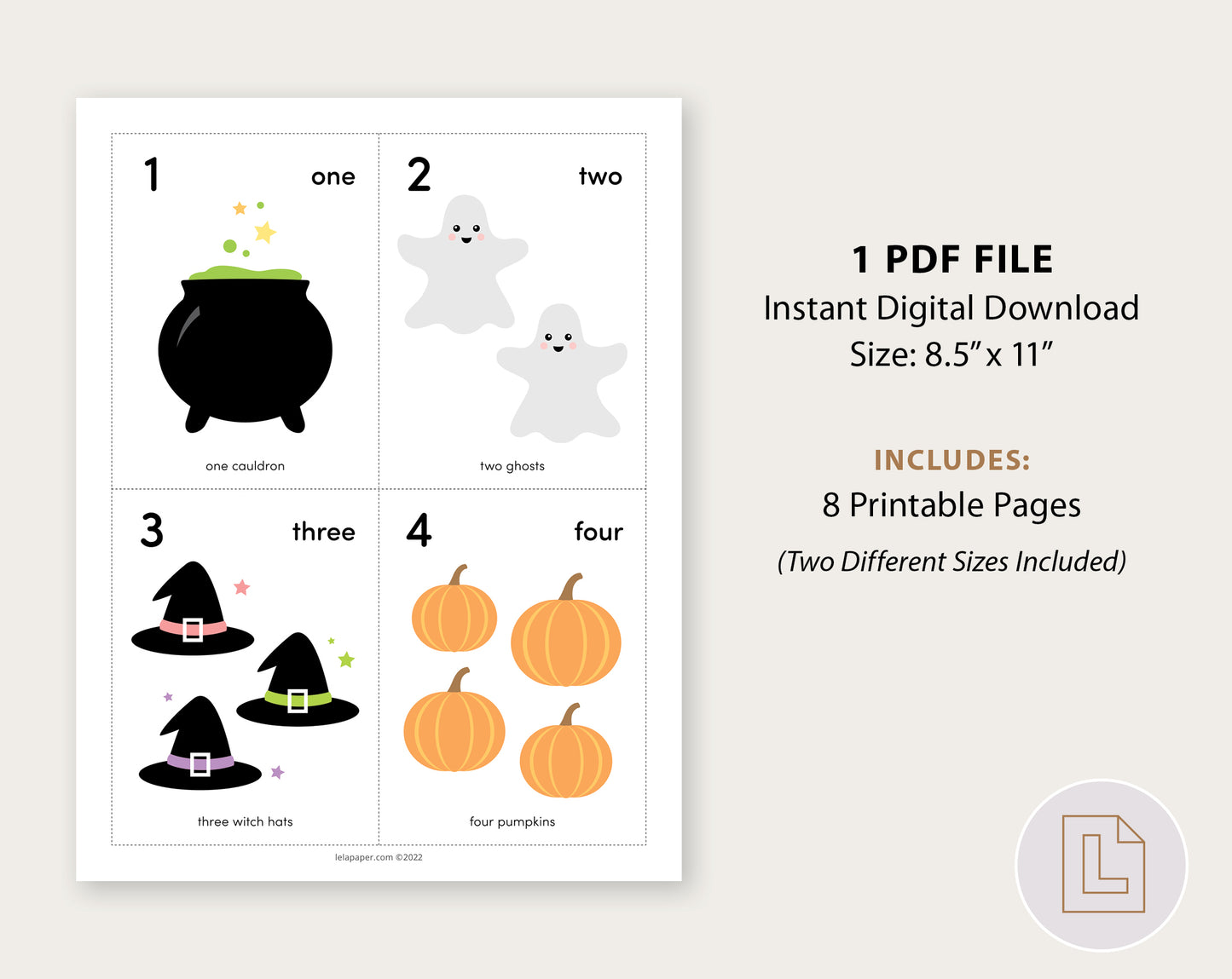 Halloween Counting Flash Cards Numbers 1-10