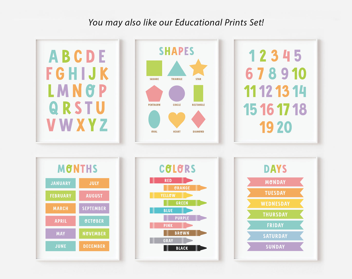 Months of the Year | Educational Poster Wall Art
