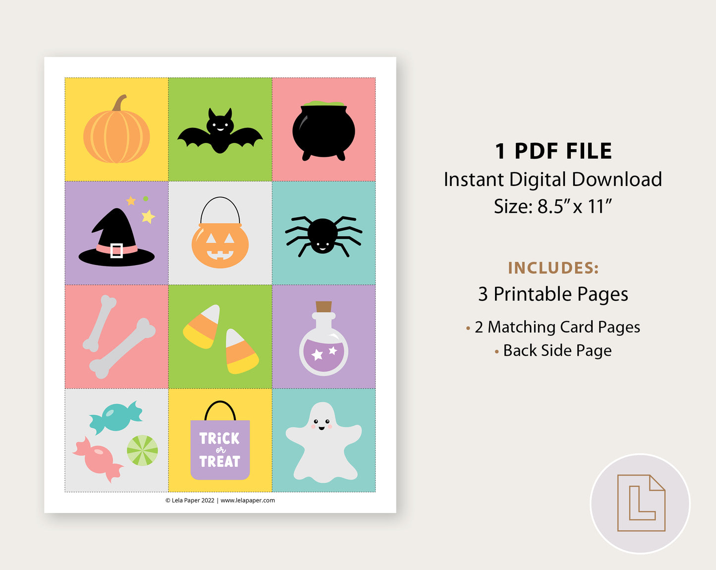 Halloween Memory Matching Game