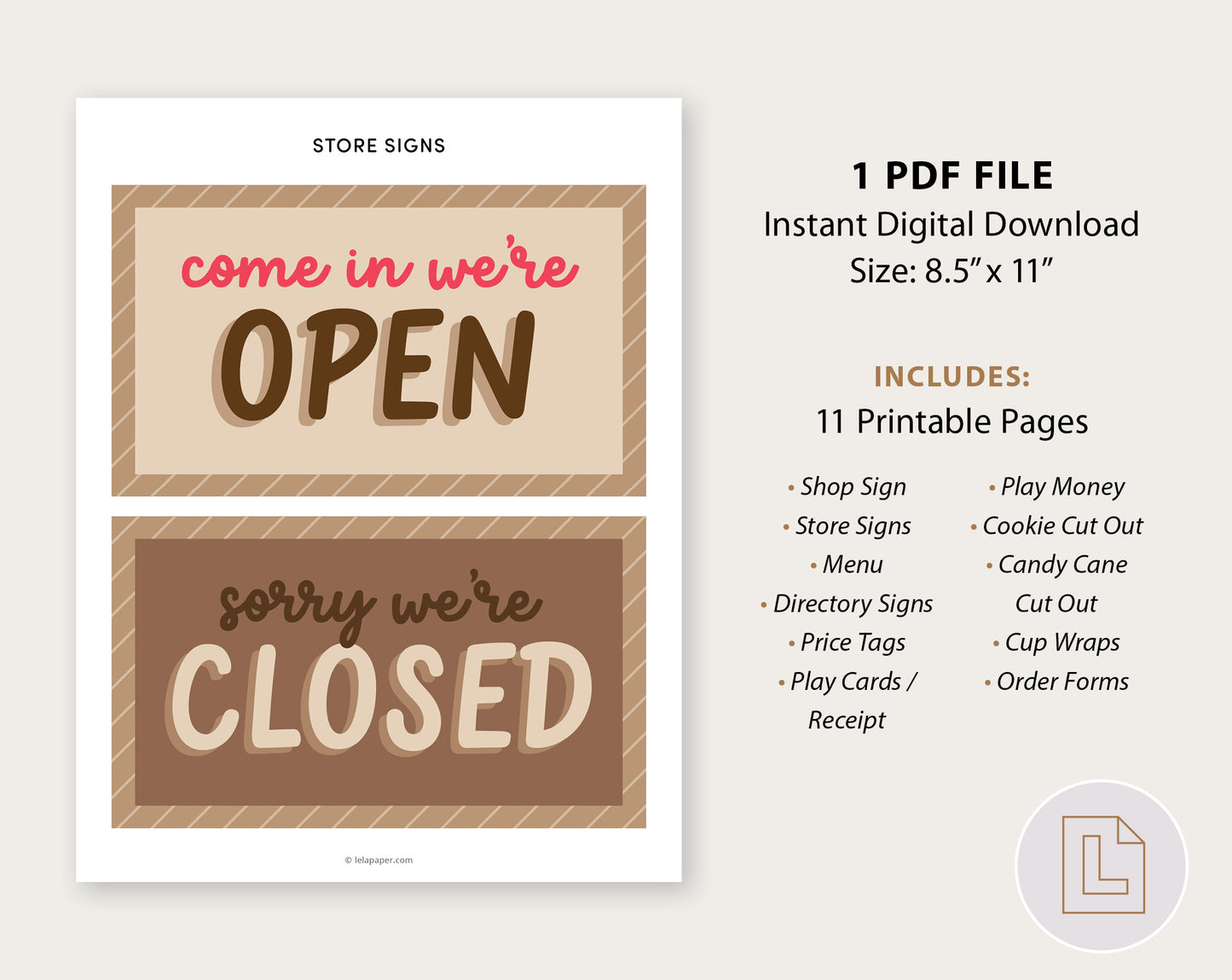 Christmas Hot Cocoa Shop Dramatic Play Printable