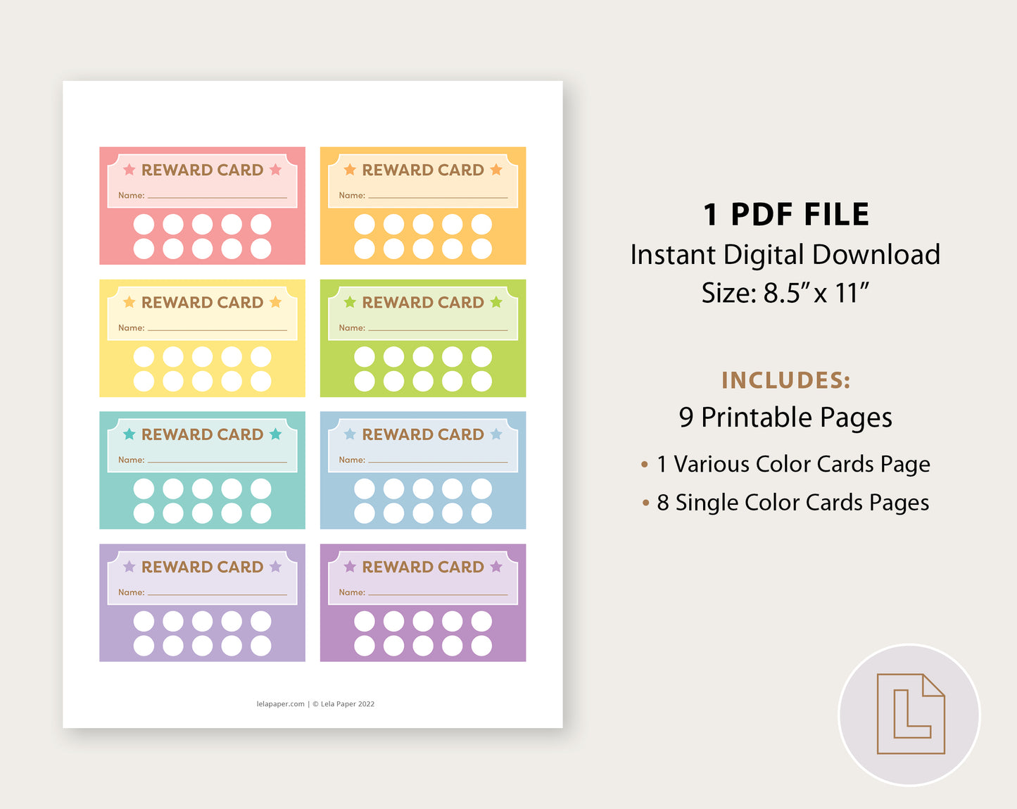 Kids Rewards Card Printable