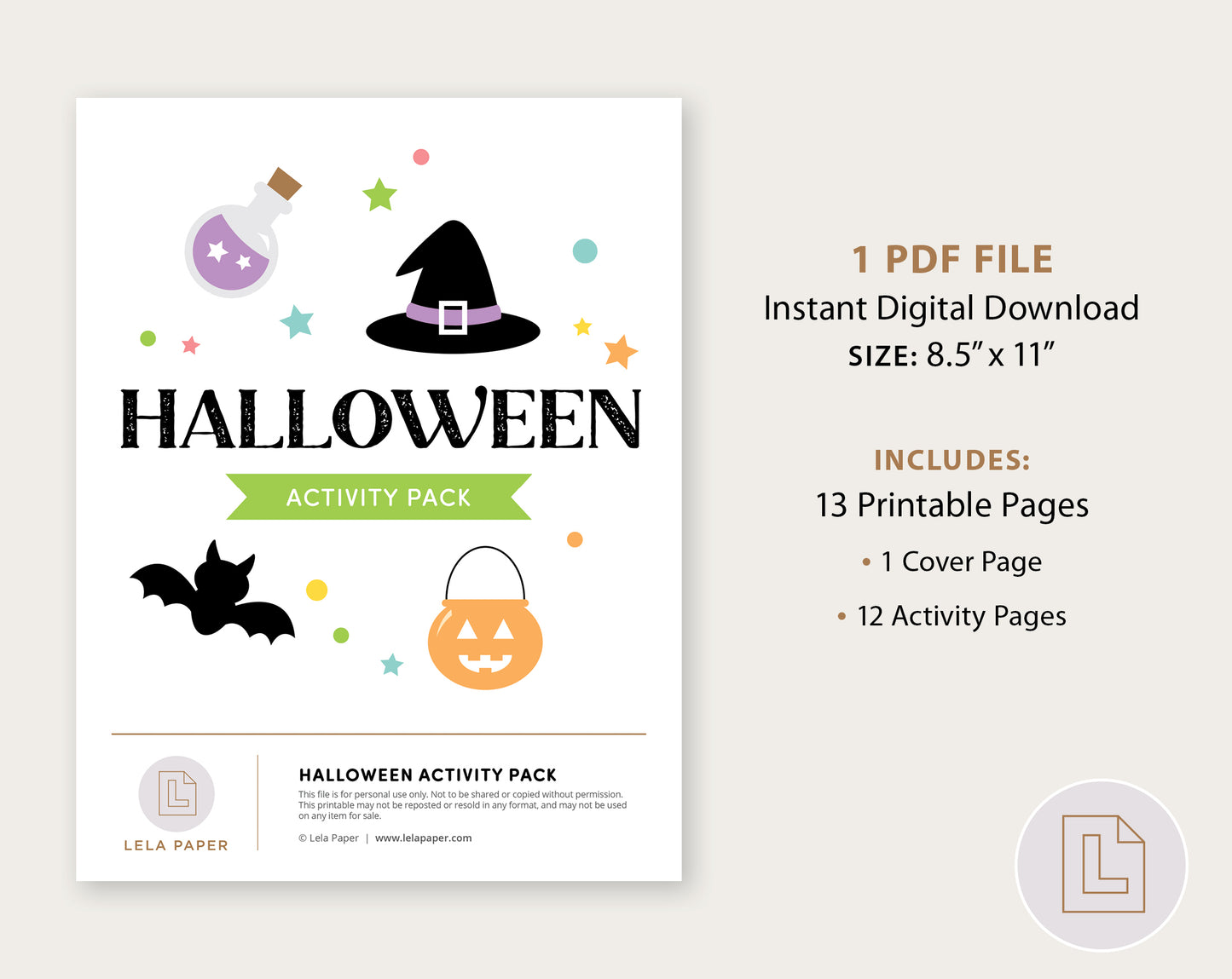 Halloween Activity Pack Printable Worksheets