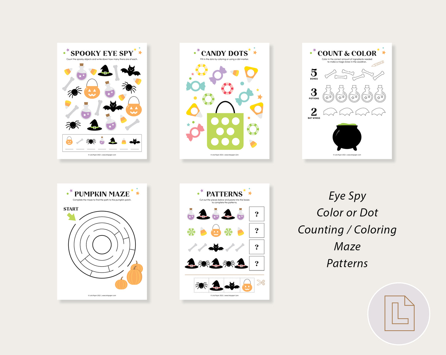 Halloween Activity Pack Printable Worksheets