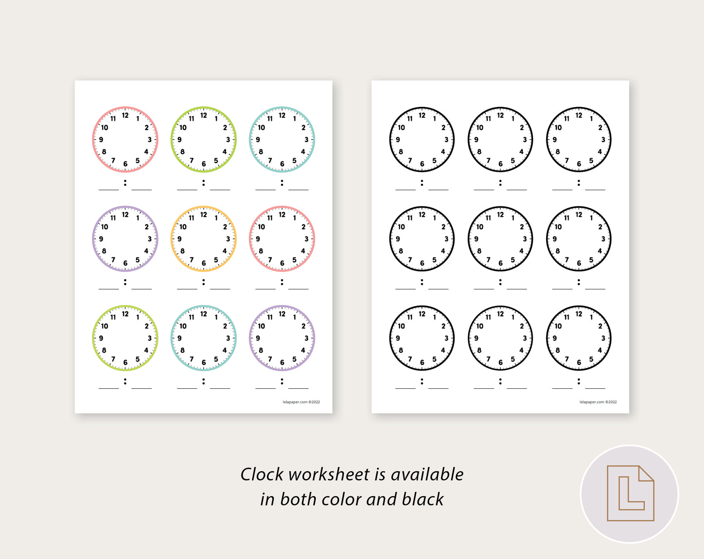 Telling Time Clock Activity