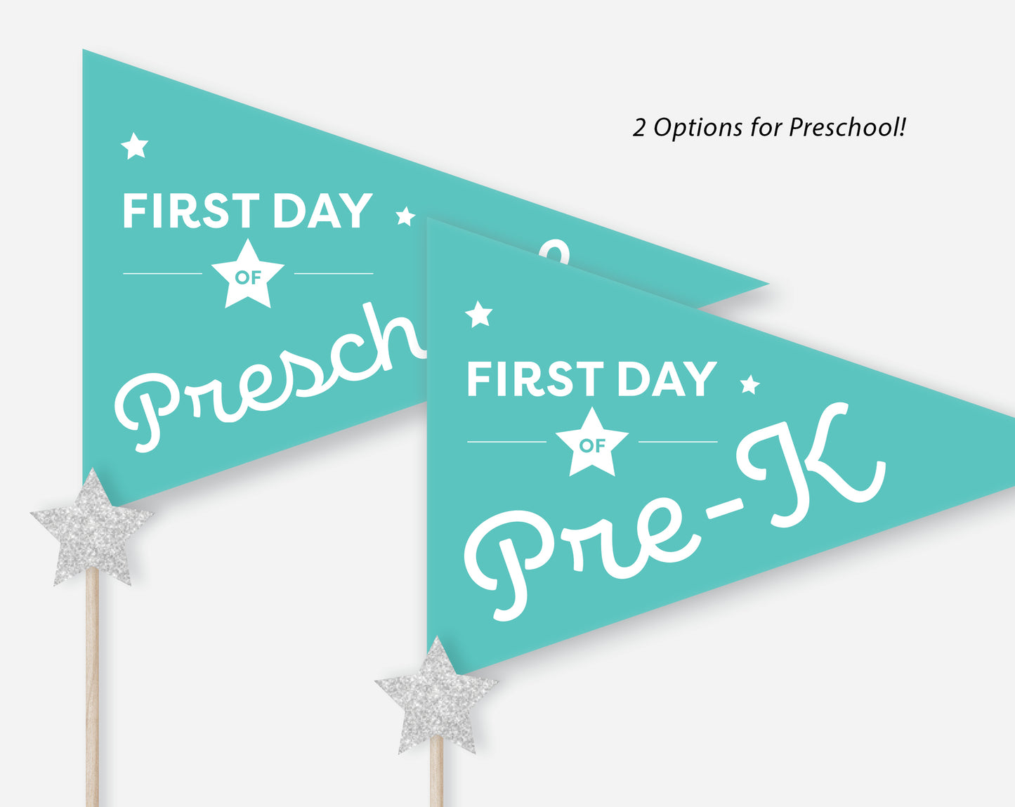 First Day of School Pennant Flags Printable | Back to School Banners – Blue