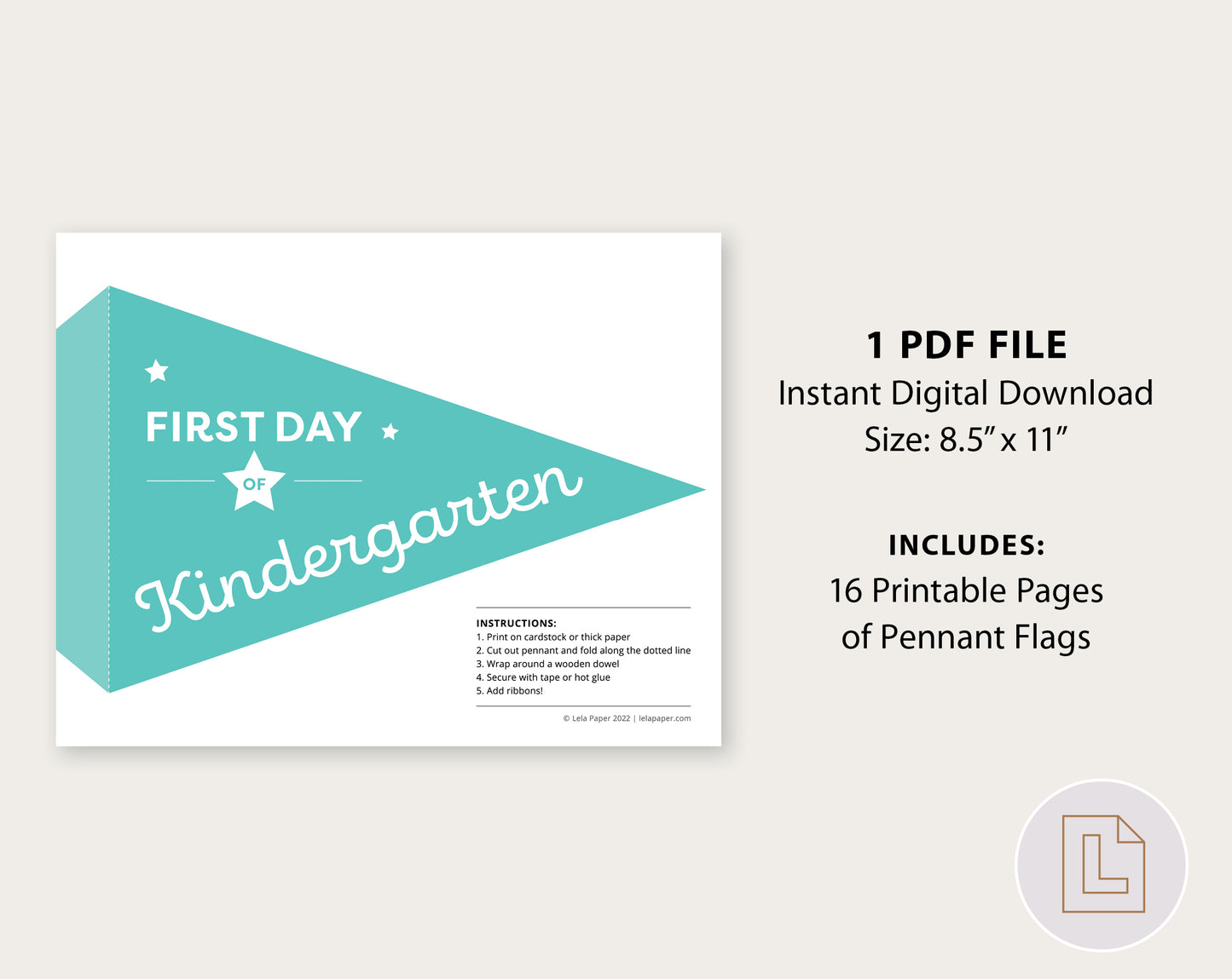 First Day of School Pennant Flags Printable | Back to School Banners – Blue
