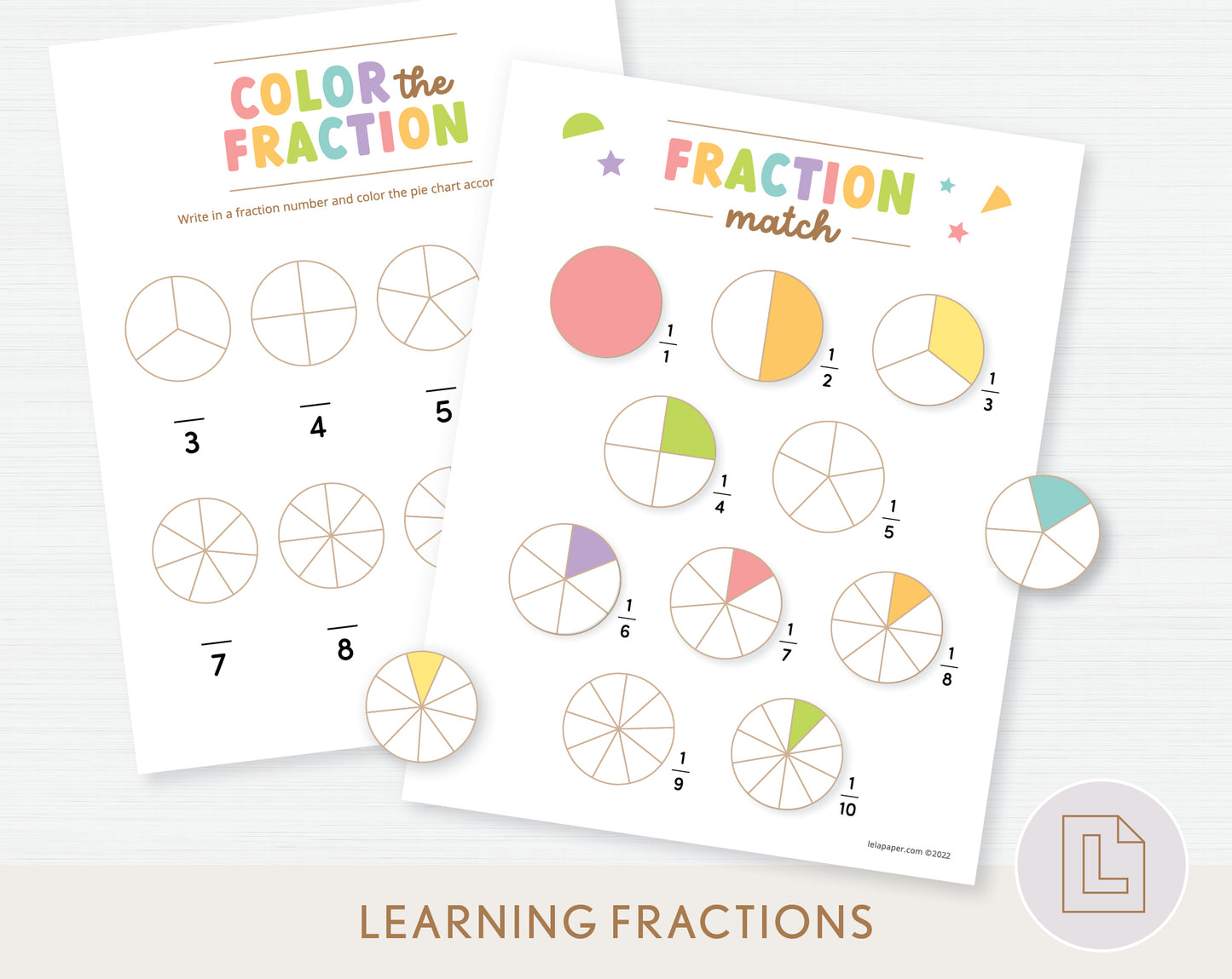 Learning Fractions Matching Activity
