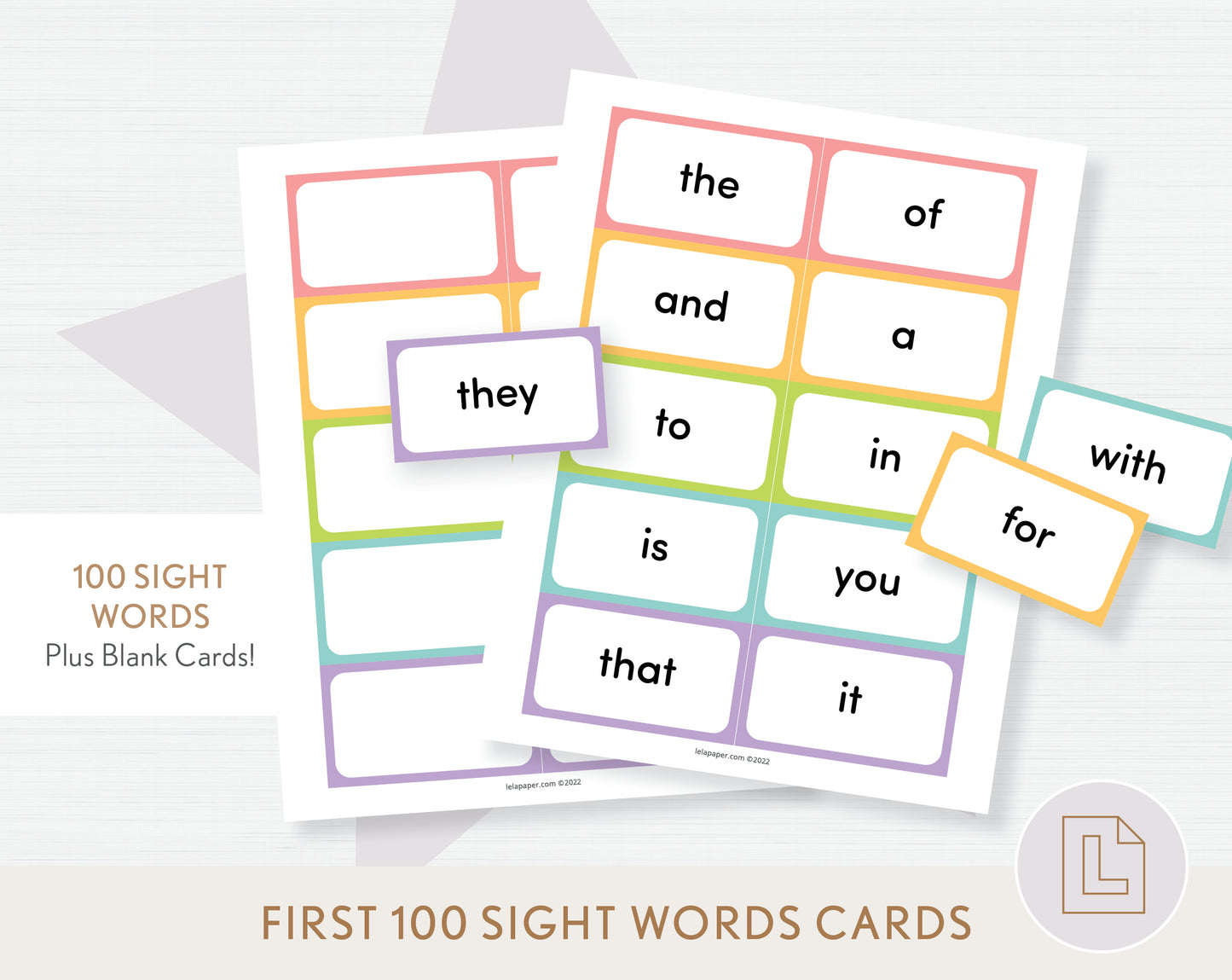 Fry's First 100 Sight Words Flashcards