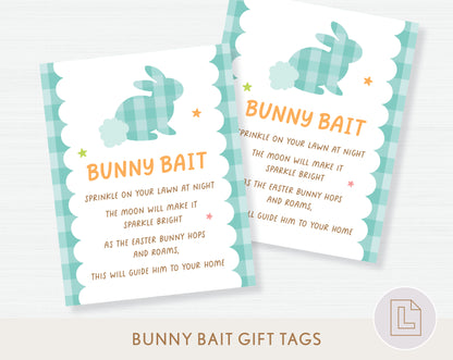 Easter Bunny Bait Treat Tags Printable Blue