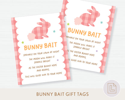 Easter Bunny Bait Printable Gift Tags Pink