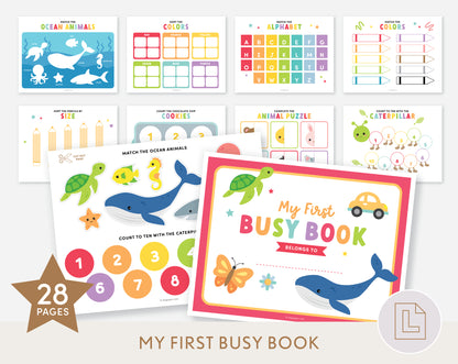 Toddler My First Busy Book Preschool Learning Binder