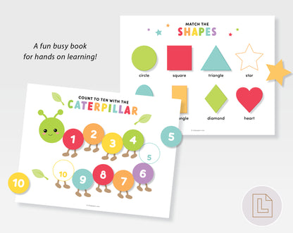 Toddler My First Busy Book Preschool Learning Binder