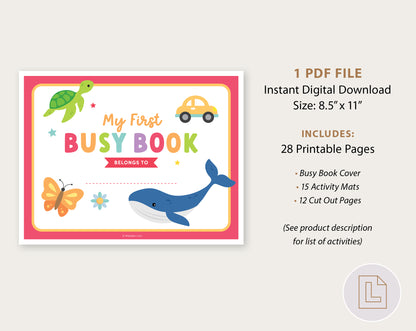 Toddler My First Busy Book Preschool Learning Binder