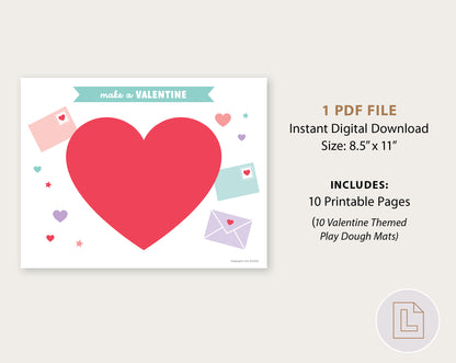 Valentine's Day Play Dough Mats Printable