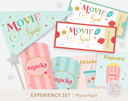 Christmas Movie Night Tickets Printable Se