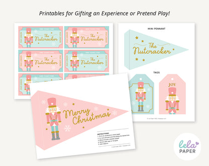 Pastel Nutcracker Tickets Printable Gift Set
