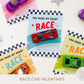 You Make My Heart Race Car Valentine Printable | Classmate Valentine Cards