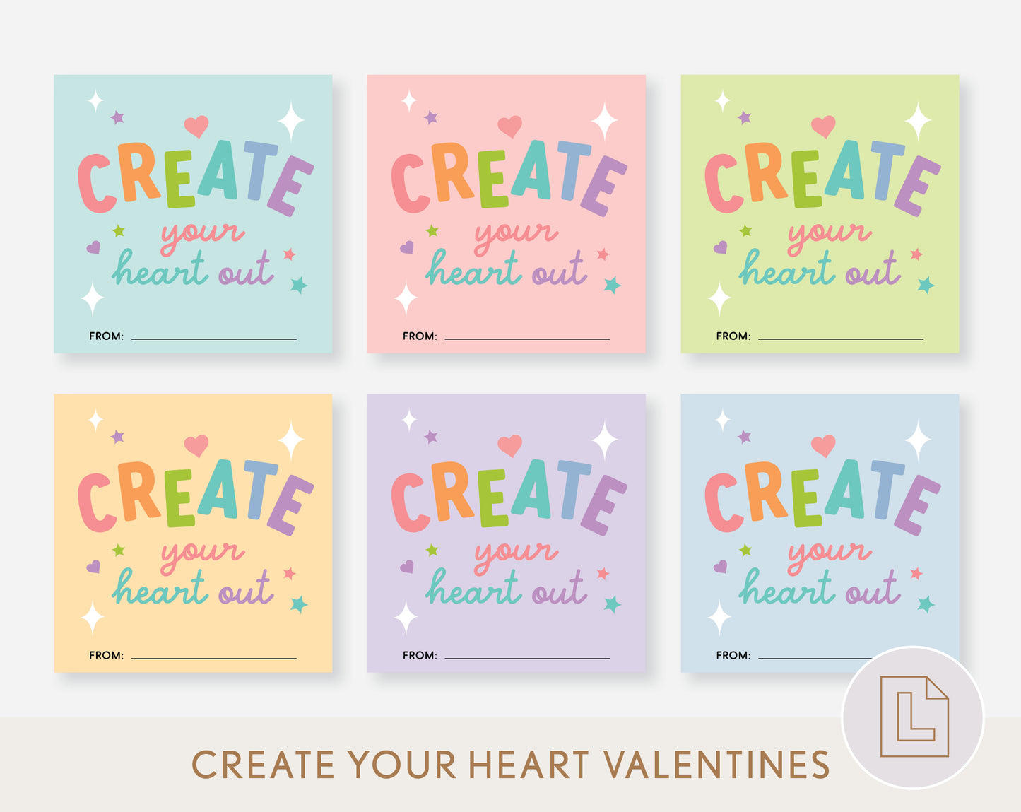 Create Your Heart Out Valentine Printable | Classmate Valentine Cards