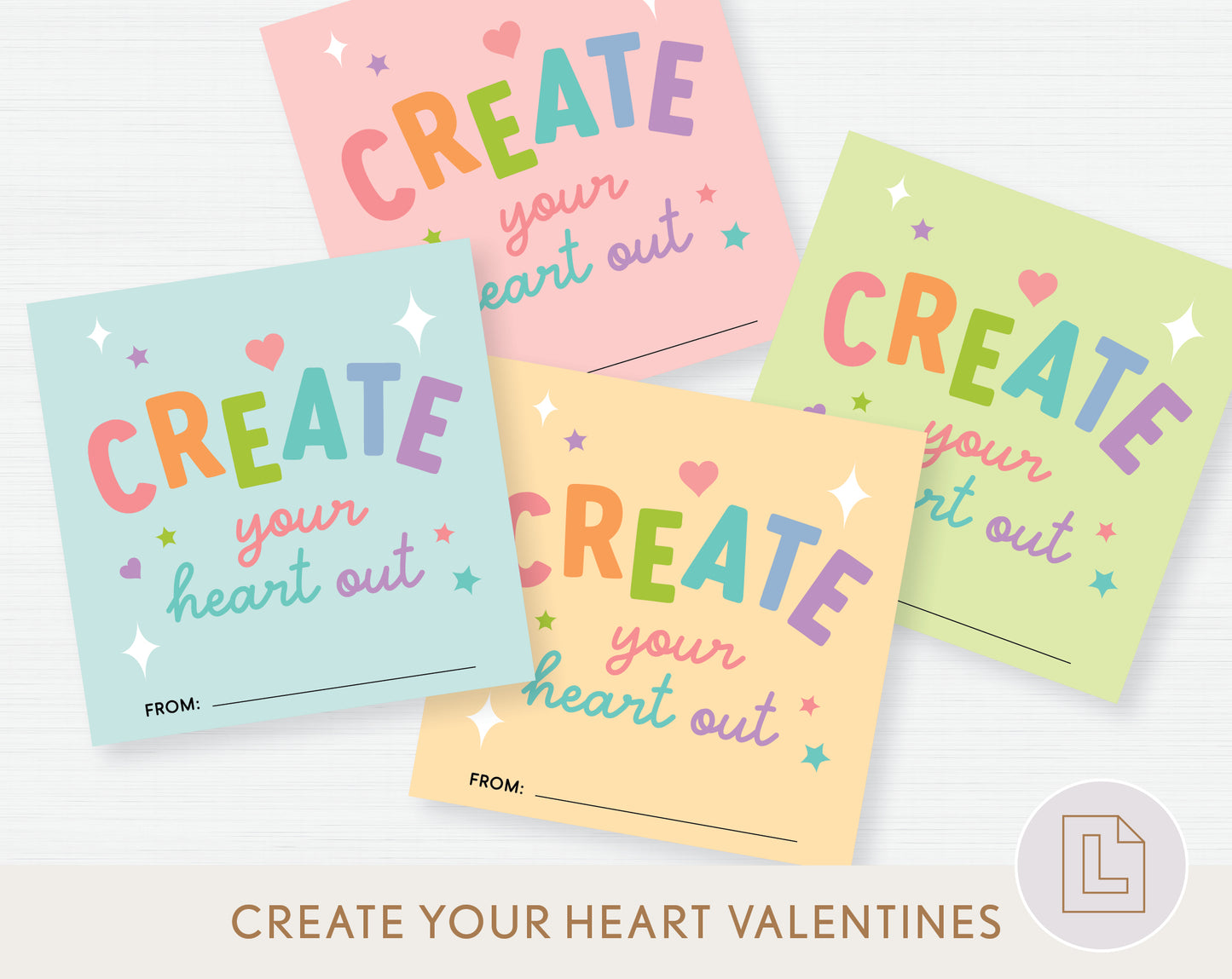 Create Your Heart Out Valentine Printable | Classmate Valentine Cards