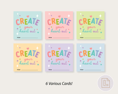 Create Your Heart Out Valentine Printable | Classmate Valentine Cards