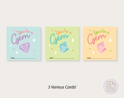 You're a Gem Valentine Printable | Classmate Valentine Cards