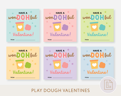 Play Dough Valentine Printable | Classmate Valentine Cards
