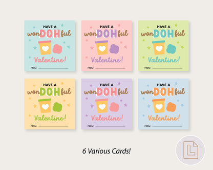 Play Dough Valentine Printable | Classmate Valentine Cards