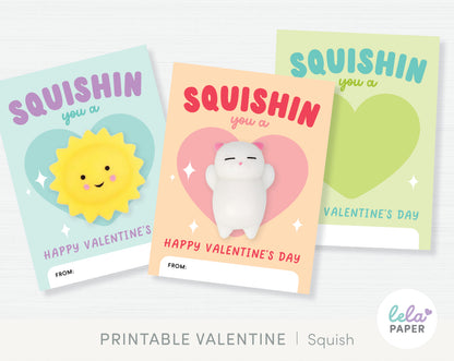 Squishy Toy Valentine Printable | Classmate Valentine Cards