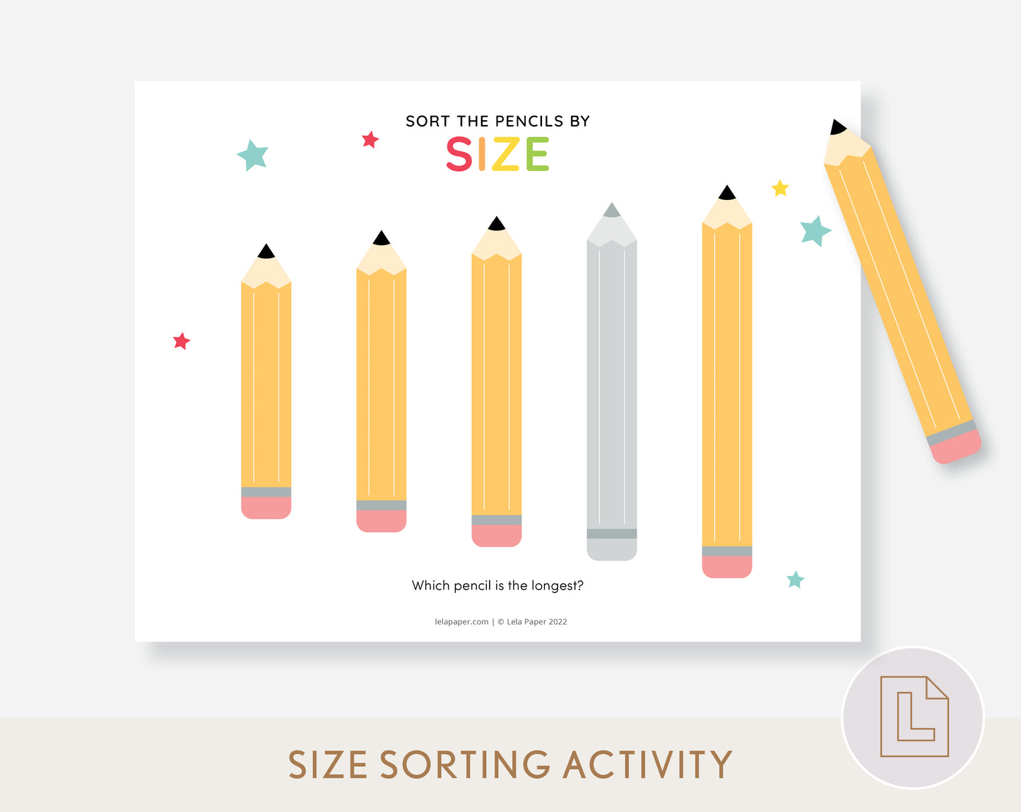 Pencil Size Sorting Activity