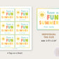 Editable End of School Year Summer Gift Tags