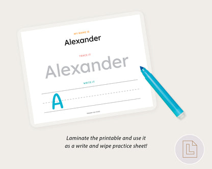 Editable Name Tracing Sheet Minimalist