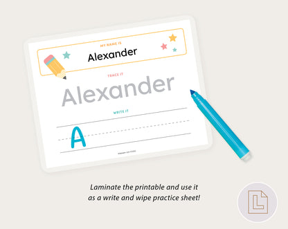 Editable Name Tracing Sheet