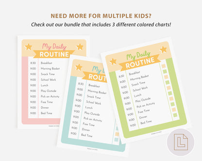 Daily Routine Editable Chart Green